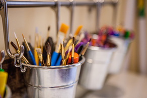 Paint Brushes in Art Therapy Office