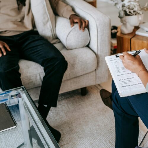 Client Smiling While Learning CBT
